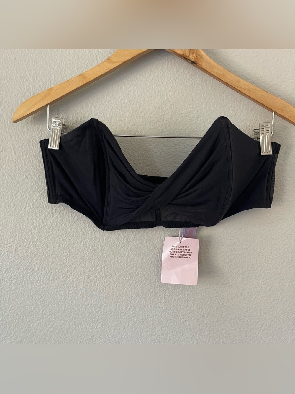 NWT Savage X Fenty Twist-Front Bandeau Size XL (14-16) Black